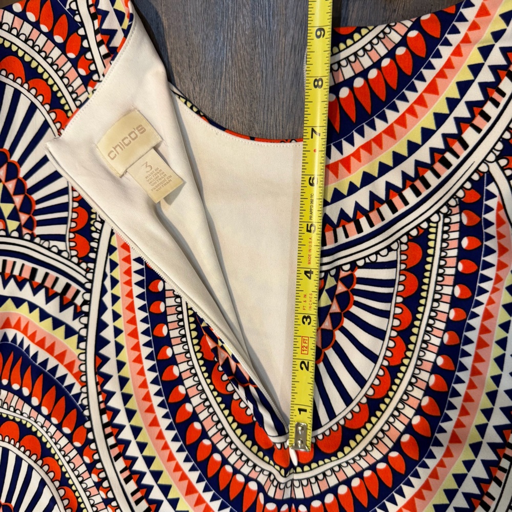 Chico’s Geo Mosaic Knit Dress – Size 3 (XL/16-18) - Picture 10 of 10
